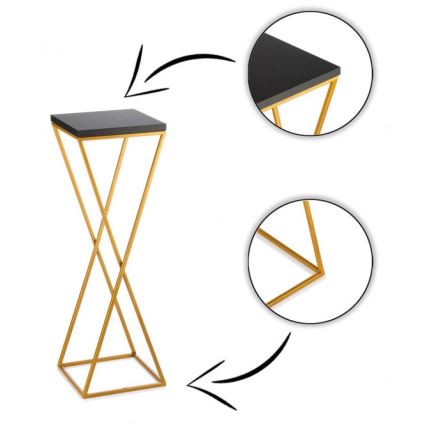 Подставка для цветов LOFT 70x24 см золотистая/черная