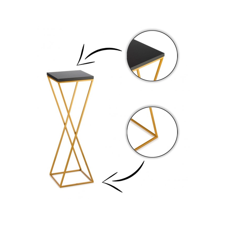 Подставка для цветов LOFT 70x24 см золотистая/черная