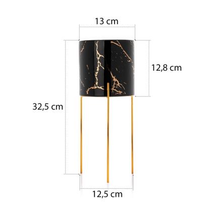 Подставка для цветов NILA 32,5x13 см черная/золотая