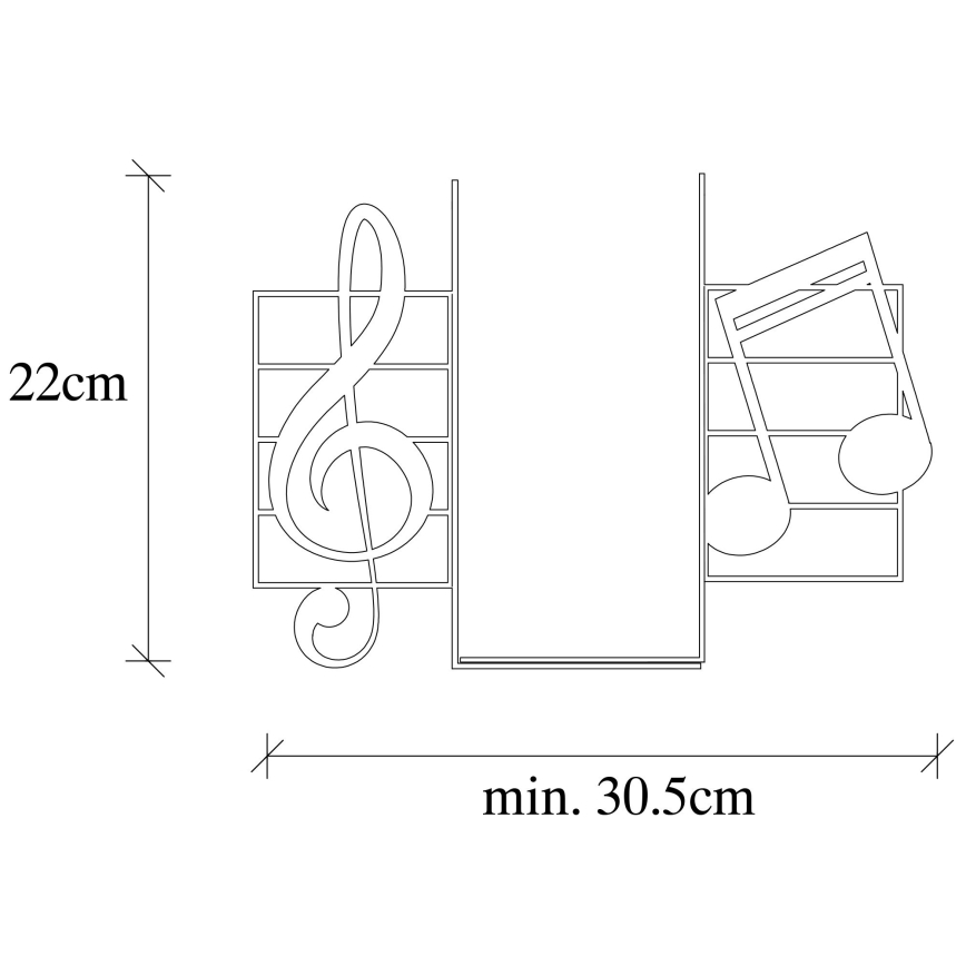 Подставка для книг 22x35,5 см черный