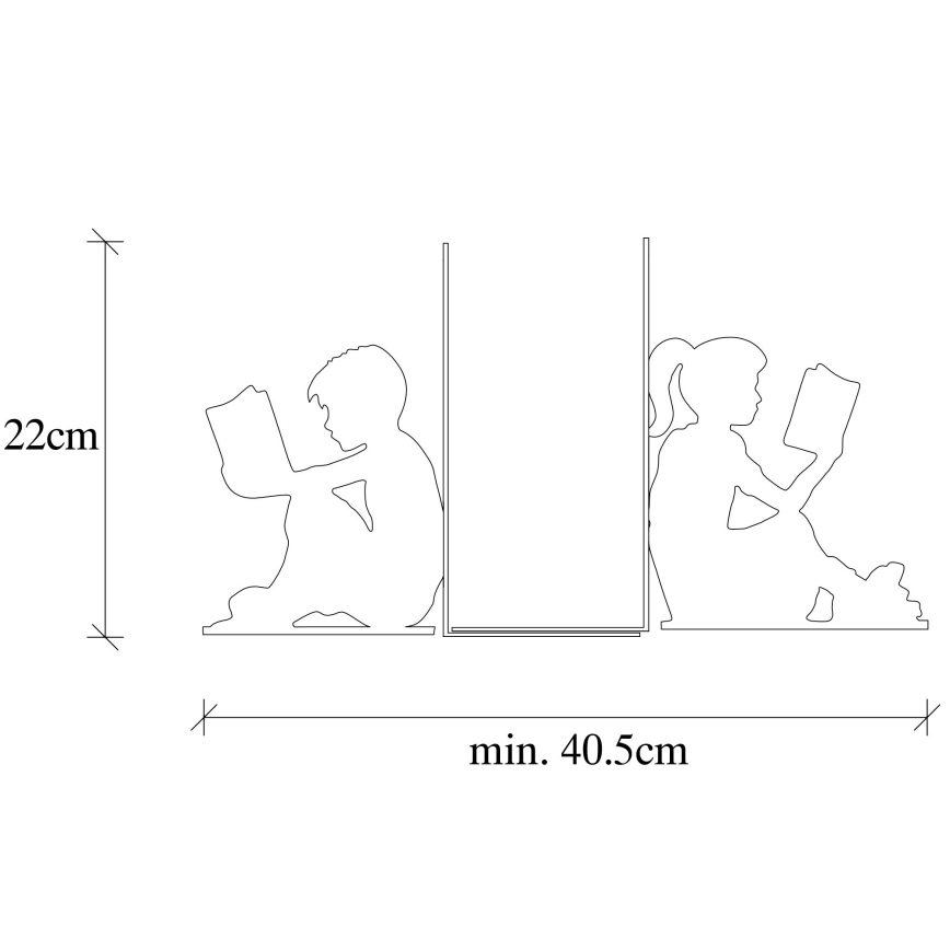 Подставка для книг 22x40,5 см черный