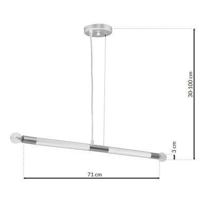 Подвесная лампа BASTONE WHITE 2xE14/40W/230V белая/полированный хром