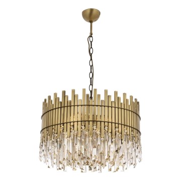 Подвесная лампа CRYSTALLINE 8xE27/40W/230V диаметром 60 см из латуни
