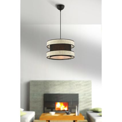 Подвесная лампа HALO 1xE27/60W/230V черная/кремовая
