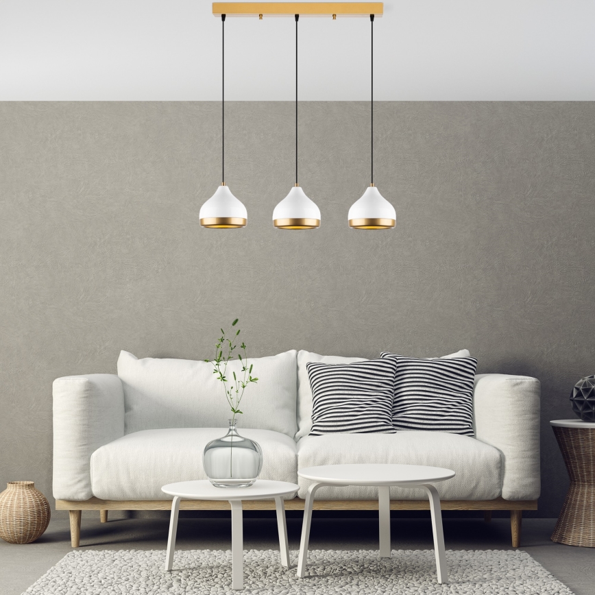 Подвесная лампа YILDO 3xE27/40W/230V белая/золотая