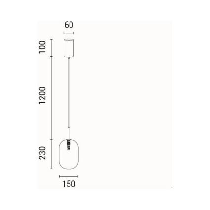 Подвесная люстра 1xE14/25W/230V прозрачная диаметр 15 см