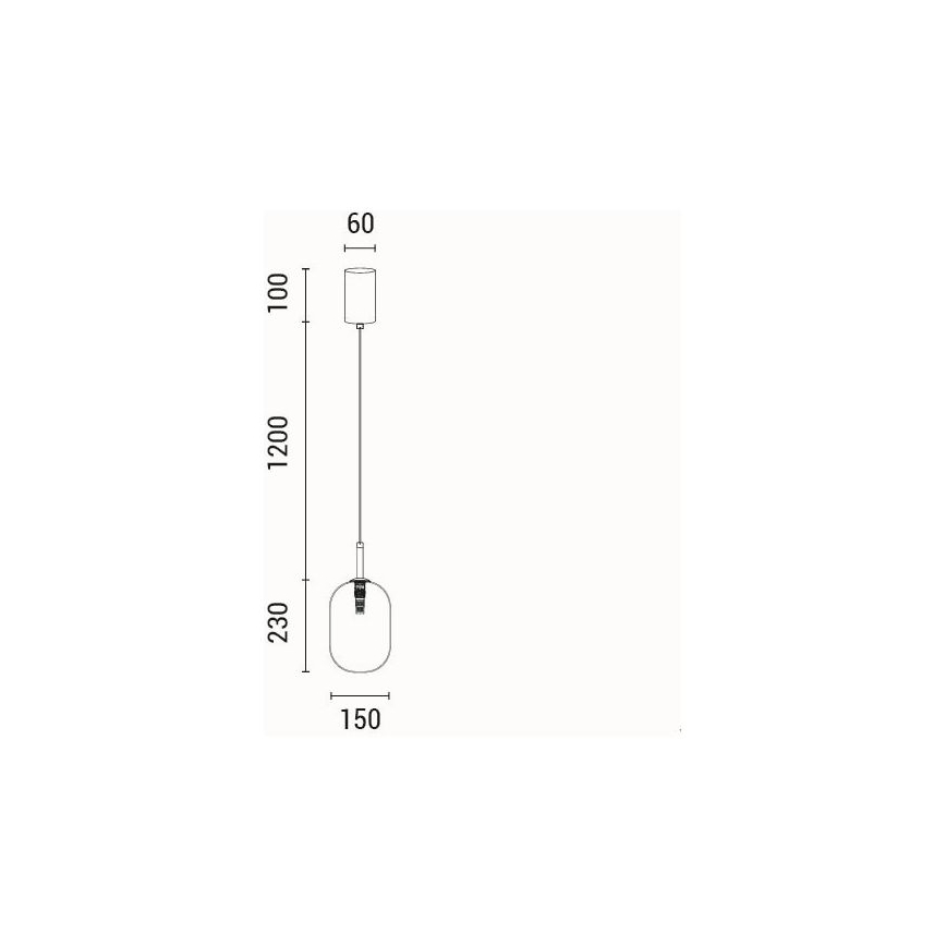 Подвесная люстра 1xE14/25W/230V прозрачная диаметр 15 см