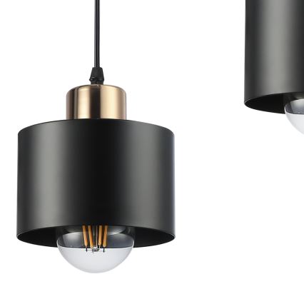 Подвесная люстра 1xE27/35W/230V диаметр 12 см черный/золотистый