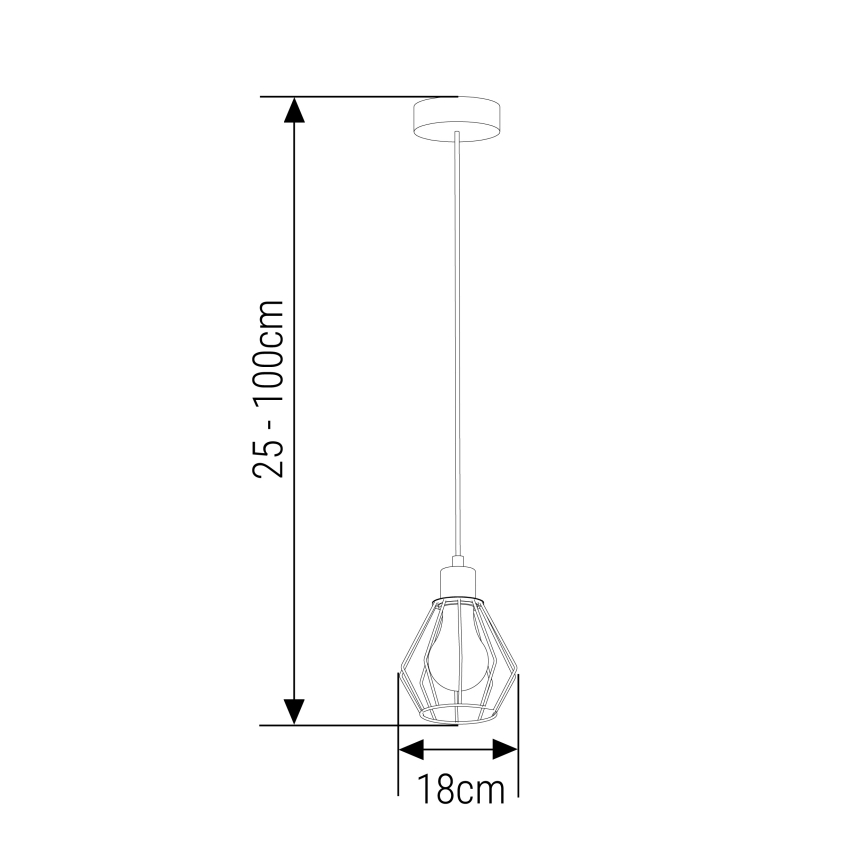 Подвесная люстра 1xE27/35W/230V диаметр 18 см черный