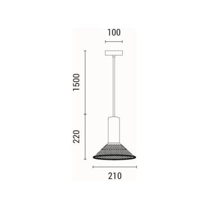 Подвесная люстра 1xE27/40W/230V черная