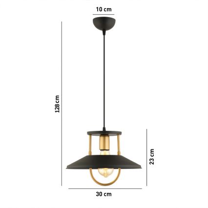 Подвесная люстра 1xE27/40W/230V черный/золотистый