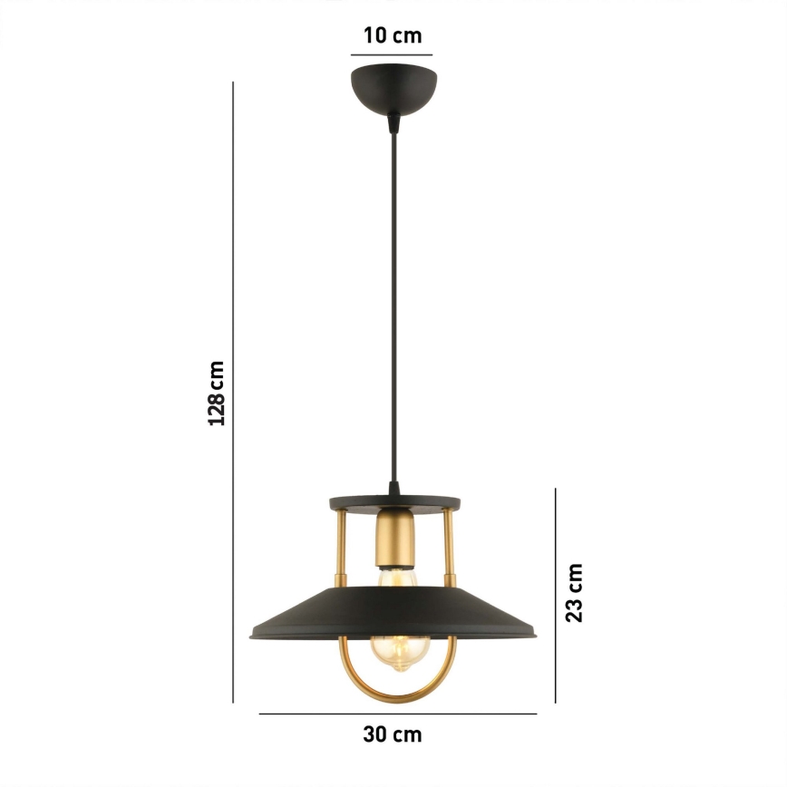 Подвесная люстра 1xE27/40W/230V черный/золотистый
