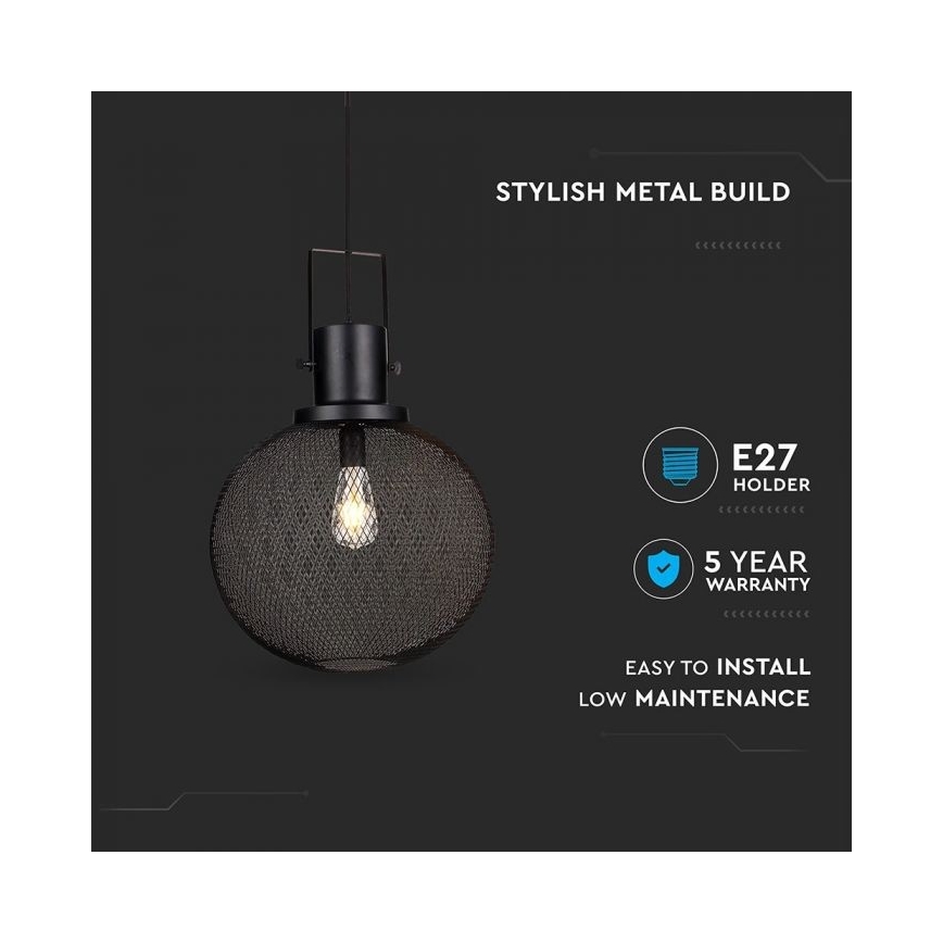 Подвесная люстра 1xE27/60W/230V черная