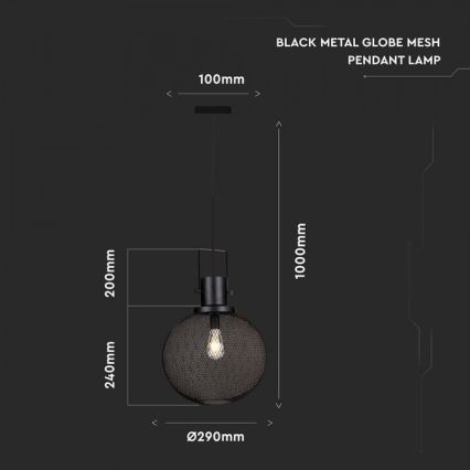 Подвесная люстра 1xE27/60W/230V черная