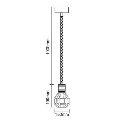 Подвесная люстра 1xE27/60W/230V диаметр 15 см