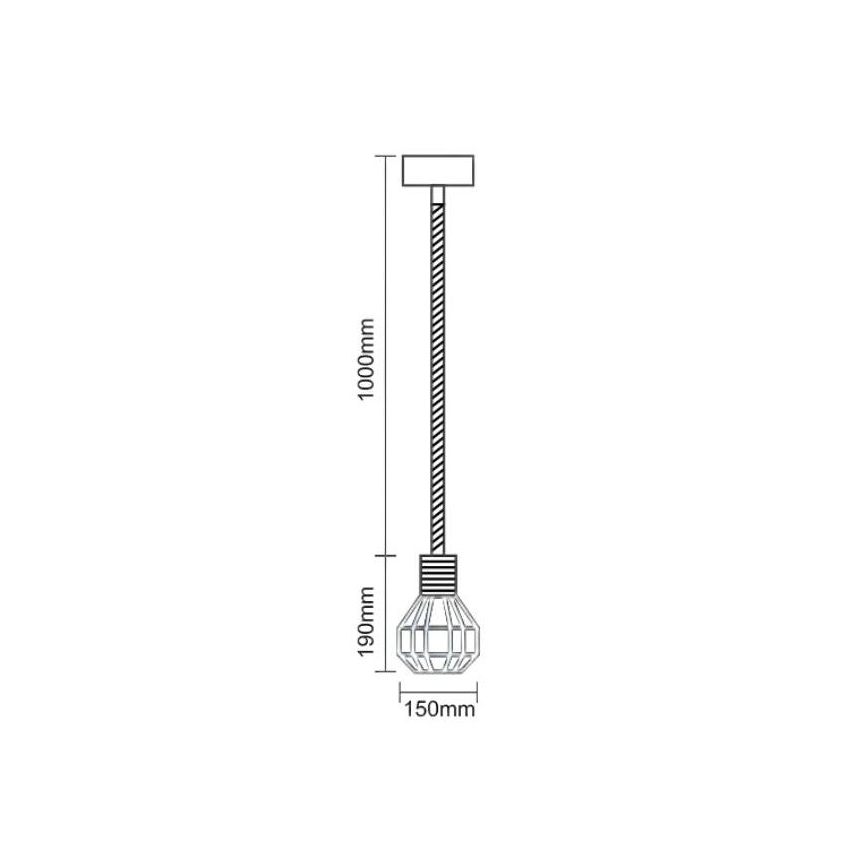 Подвесная люстра 1xE27/60W/230V диаметр 15 см