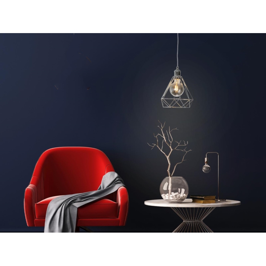 Подвесная люстра 1xE27/60W/230V диаметр 22 см блестящий хром