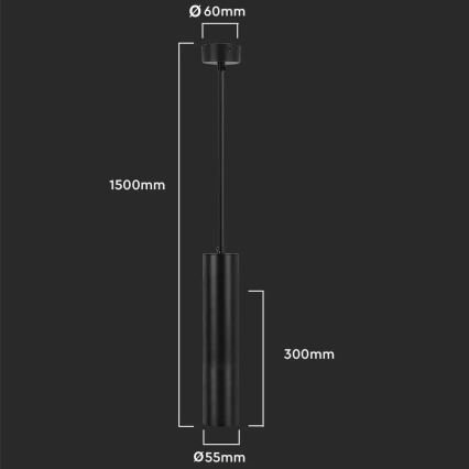 Подвесная люстра 1xGU10/35W/230V 30 cm черная