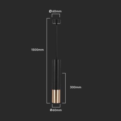Подвесная люстра 1xGU10/35W/230V 30 cm черная/золотая