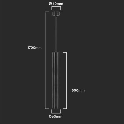 Подвесная люстра 1xGU10/35W/230V 50 cm черная