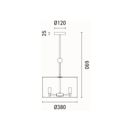 Подвесная люстра 3xE14/15W/230V