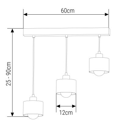 Подвесная люстра 3xE27/35W/230V черный