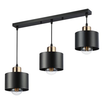 Подвесная люстра 3xE27/35W/230V черный/золотистый