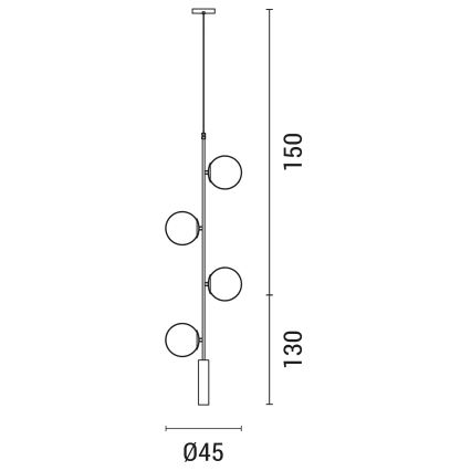 Подвесная люстра 4xE27/10W/230V золотистый