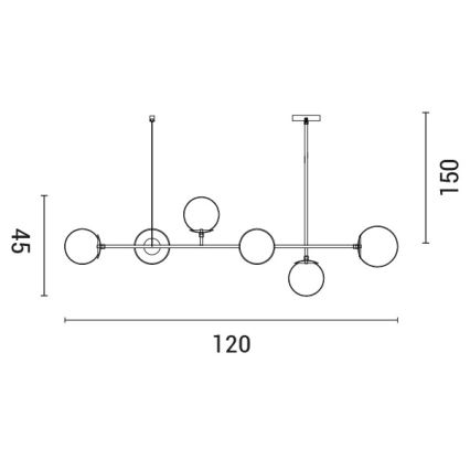 Подвесная люстра 6xE27/10W/230V золотистый