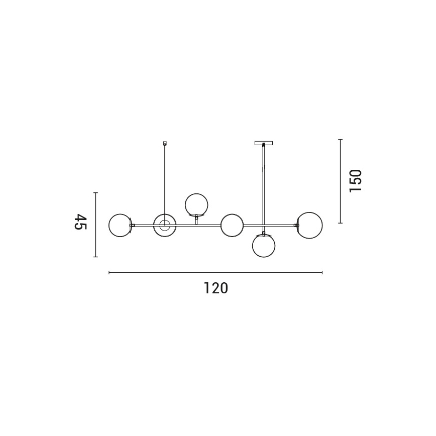 Подвесная люстра 6xE27/10W/230V золотистый