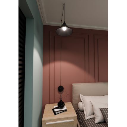 Подвесная люстра ABRAMO 1xE27/15W/230V черный