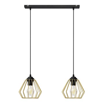 Подвесная люстра AGAT 2xE27/15W/230V золотой/черный