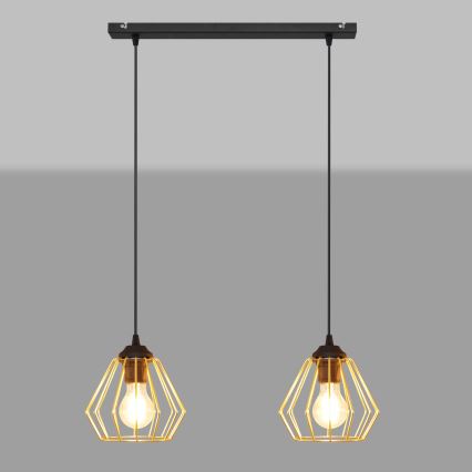 Подвесная люстра AGAT 2xE27/15W/230V золотой/черный