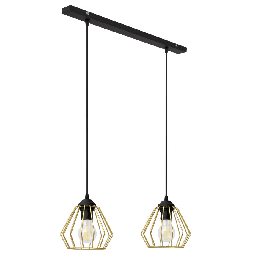 Подвесная люстра AGAT 2xE27/15W/230V золотой/черный