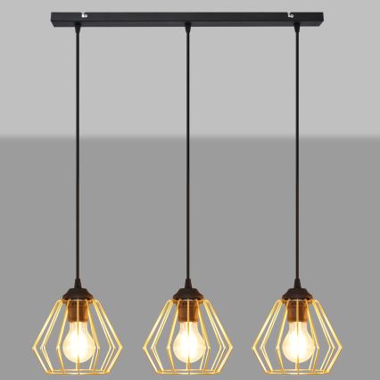 Подвесная люстра AGAT 3xE27/15W/230V золотой/черный