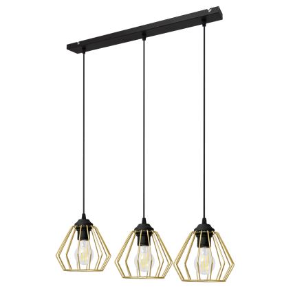 Подвесная люстра AGAT 3xE27/15W/230V золотой/черный