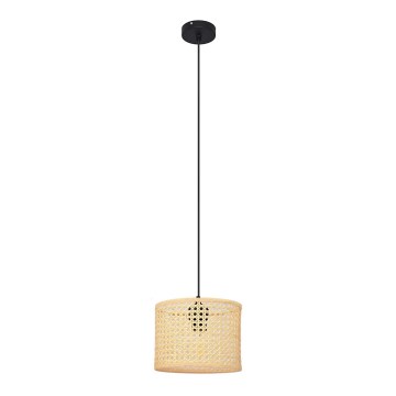 Подвесная люстра ALBA 1xE27/15W/230V диаметр 20 см ротанг/черный
