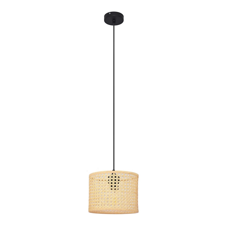 Подвесная люстра ALBA 1xE27/15W/230V диаметр 20 см ротанг/черный
