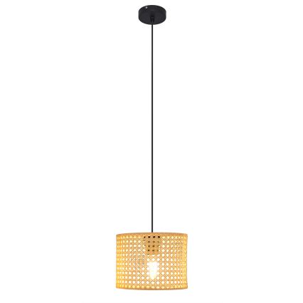 Подвесная люстра ALBA 1xE27/15W/230V диаметр 20 см ротанг/черный