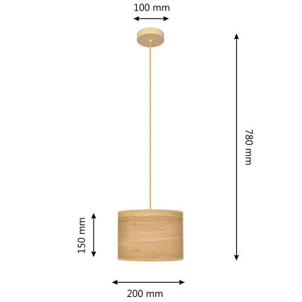 Подвесная люстра ALBA 1xE27/15W/230V диаметр 20 см коричневый