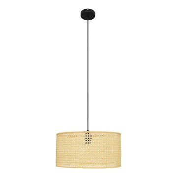 Подвесная люстра ALBA 1xE27/15W/230V диаметр 40 см ротанг/черный