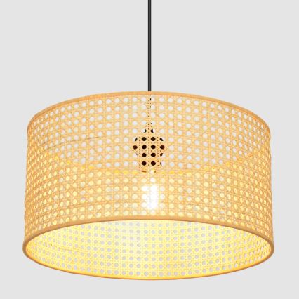 Подвесная люстра ALBA 1xE27/15W/230V диаметр 40 см ротанг/черный