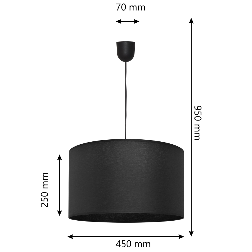 Подвесная люстра ALBA 1xE27/15W/230V диаметр 45 см черный