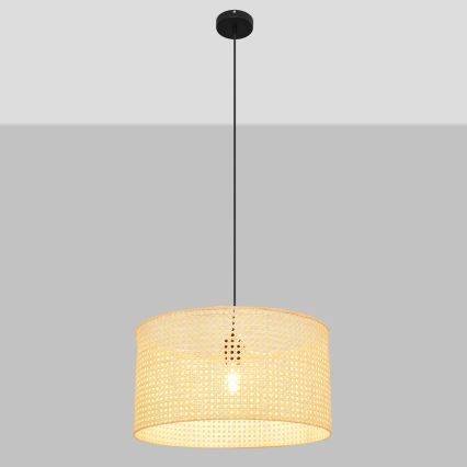 Подвесная люстра ALBA 1xE27/15W/230V диаметр 45 см ротанг/черный