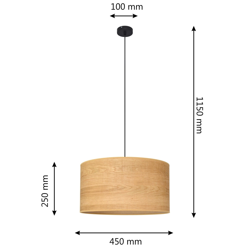 Подвесная люстра ALBA 1xE27/15W/230V диаметр 45 см коричневый/черный