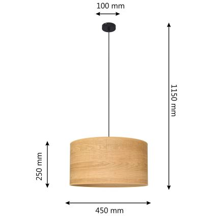 Подвесная люстра ALBA 1xE27/15W/230V диаметр 45 см коричневый/черный