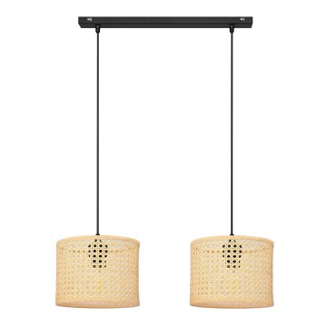 Подвесная люстра ALBA 2xE27/15W/230V ротанг/черный