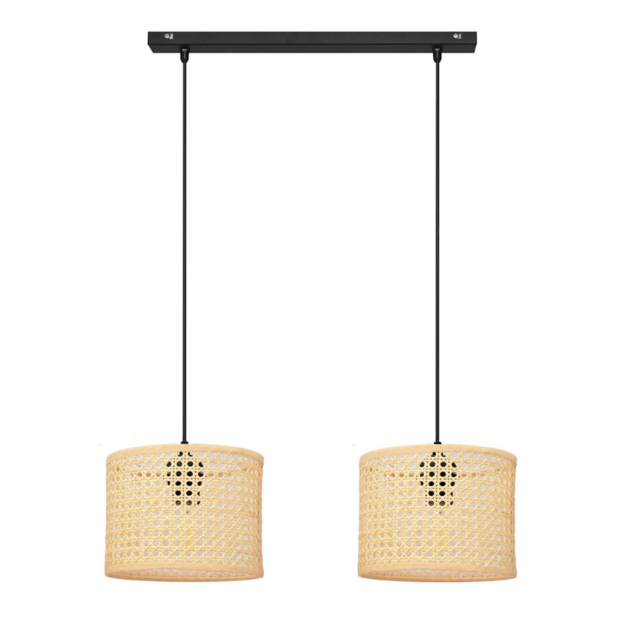 Подвесная люстра ALBA 2xE27/15W/230V ротанг/черный