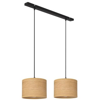 Подвесная люстра ALBA 2xE27/15W/230V коричневый/черный