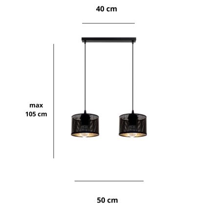 Подвесная люстра ALDO 2xE27/60W/230V черный
